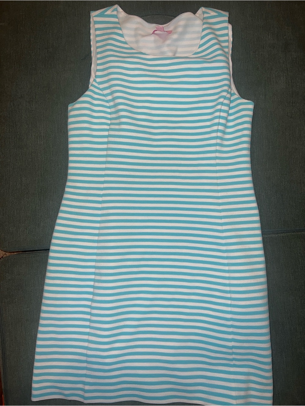 Lilly Pulitzer Aqua and White Striped Dress